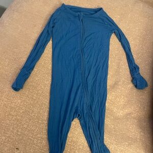 Little Sleepies Blue Ribbed Pajamas